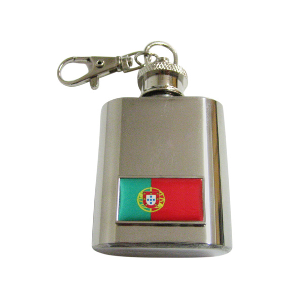 Thin Bordered Portugal Flag Keychain Flask - Picture 1 of 1